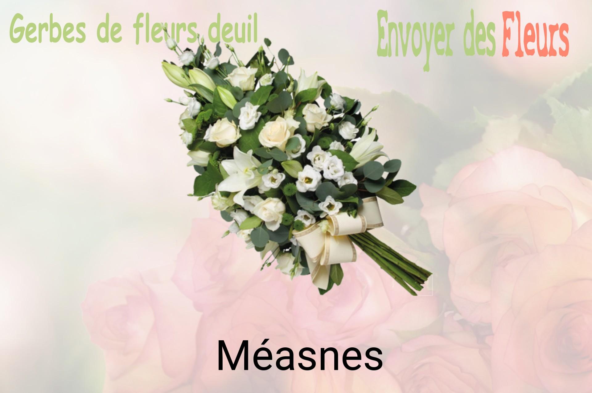 Gerbe de fleurs de deuil livrée à Méasnes